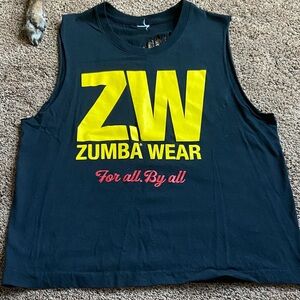 Zumba Wear Black Tank Top with Yellow Logo